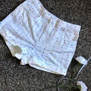 AA Sprinkle White Denim Shorts