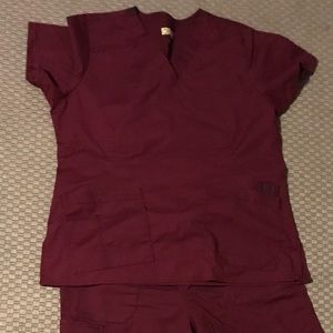 Burgundy scrubs