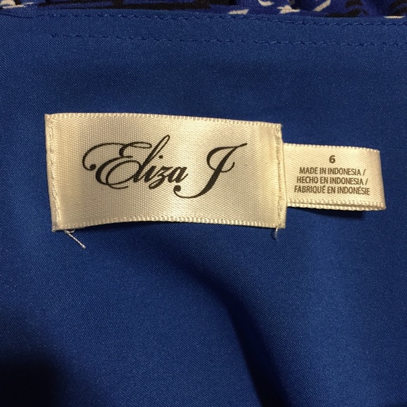 NWT Eliza J Blouson Sleeve Ruffle Shift Dress blue - Picture 4 of 8