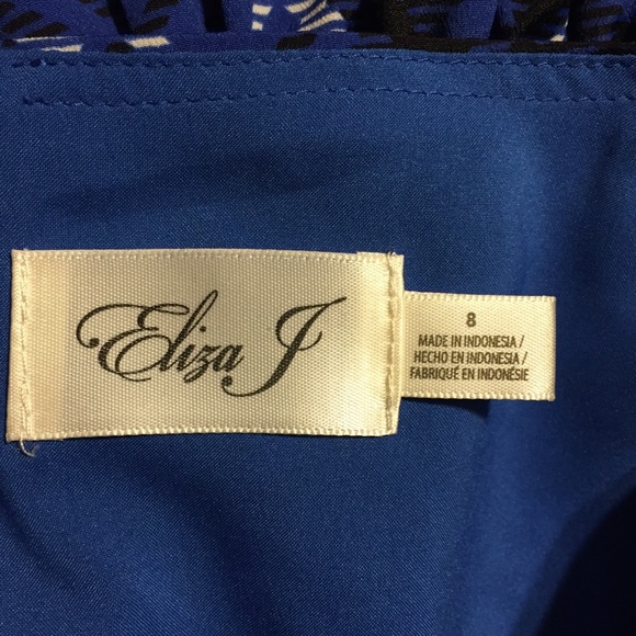 NWT Eliza J Blouson Sleeve Ruffle Shift Dress blue - Picture 6 of 8