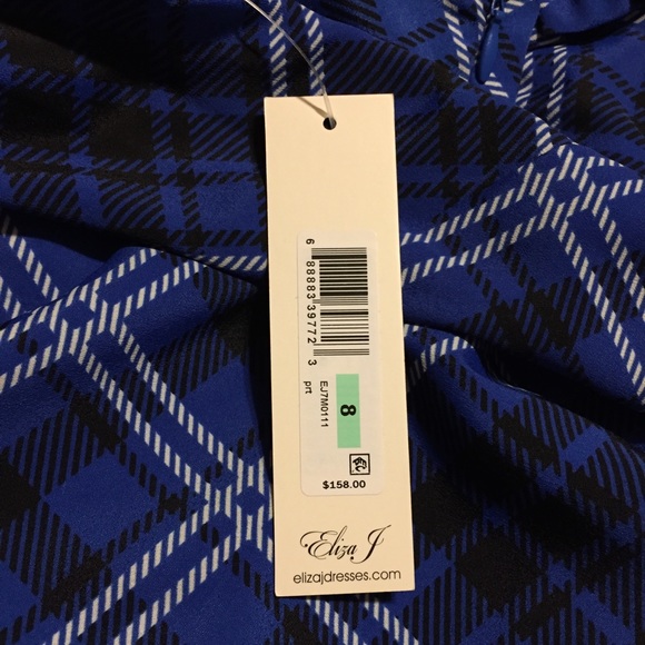 NWT Eliza J Blouson Sleeve Ruffle Shift Dress blue - Picture 7 of 8