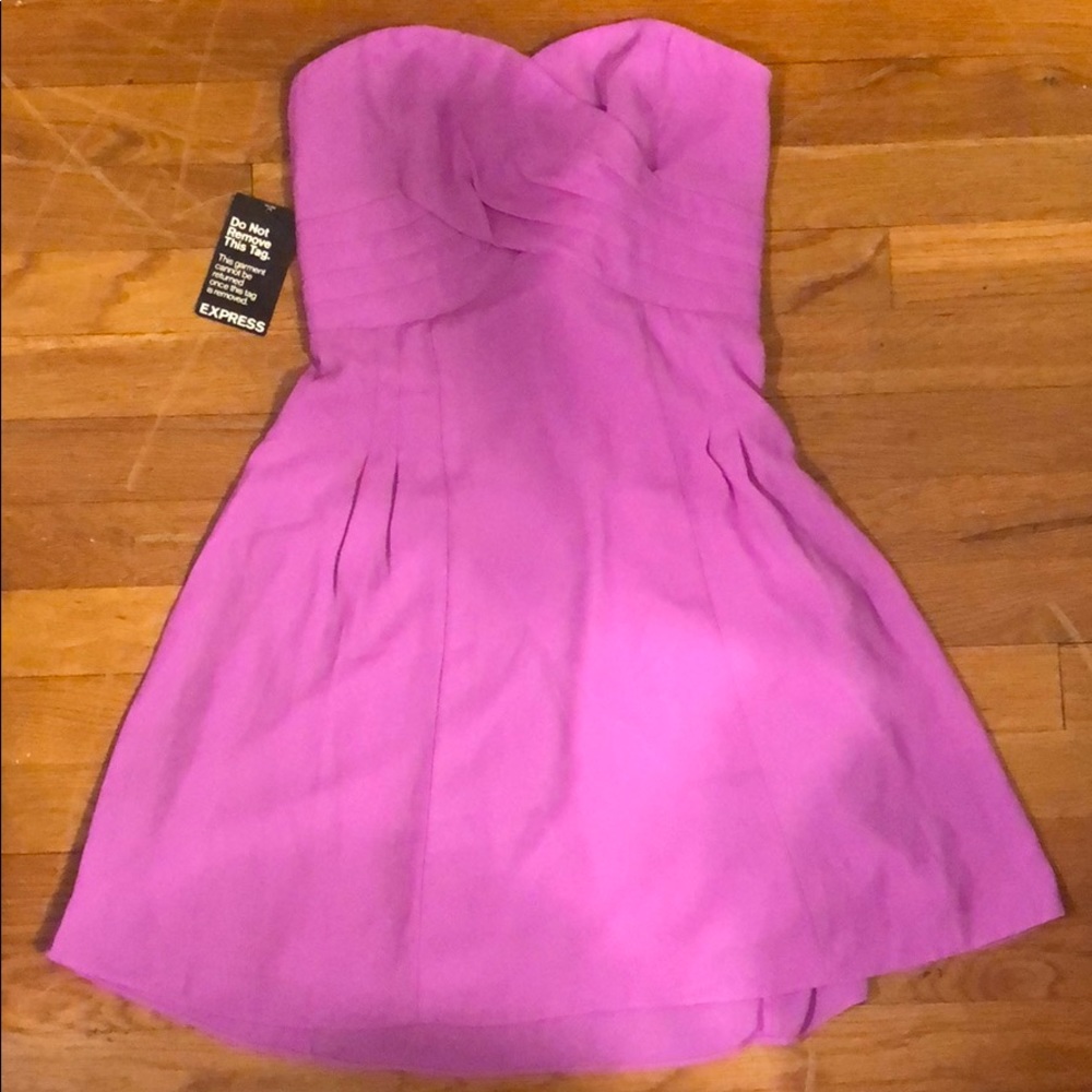 Pink strapless dress from Express