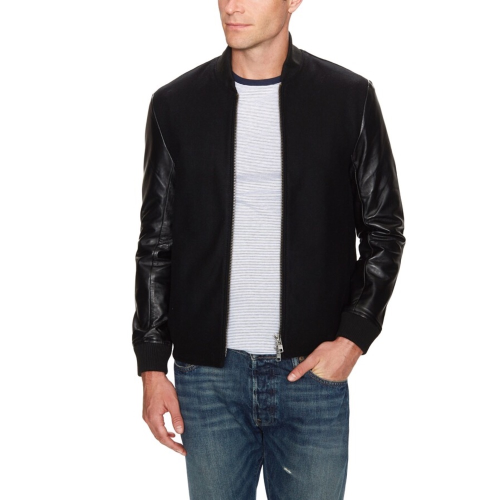 Slate & Stone Wool/Leather Varsity Jacket Size M
