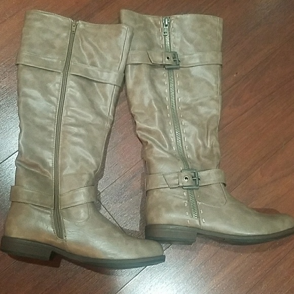 Taupe Riding Boots - Picture 1 of 2