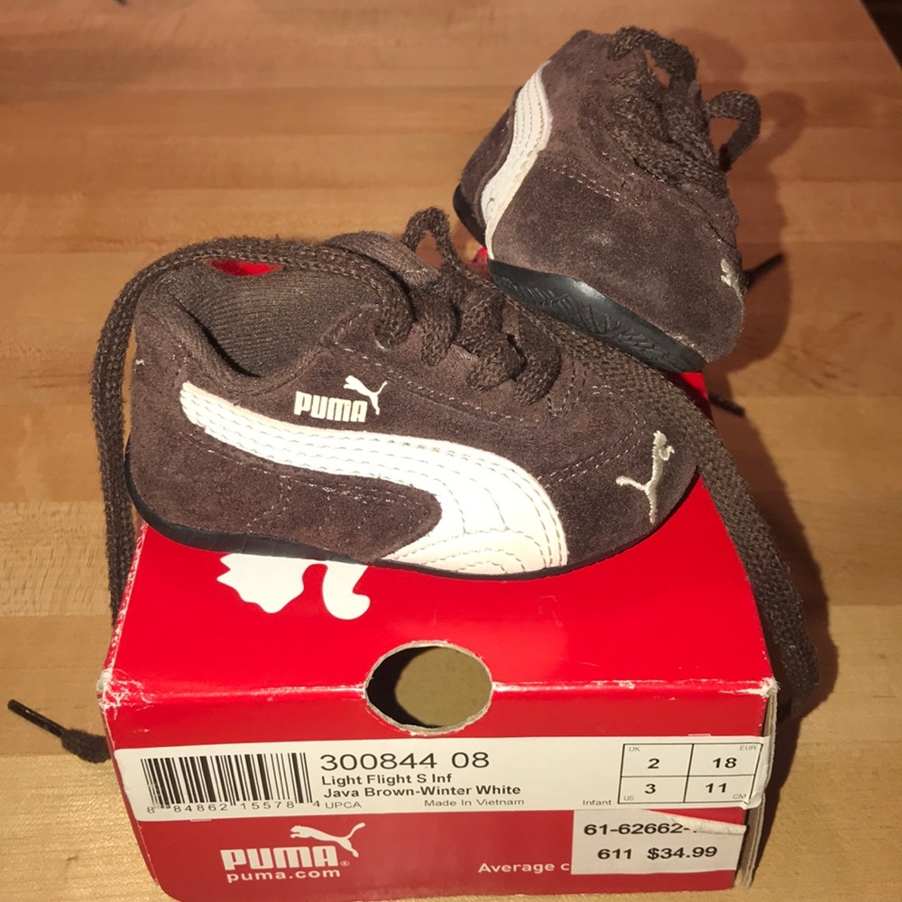 Toddler Puma shoes brown/white - size 3