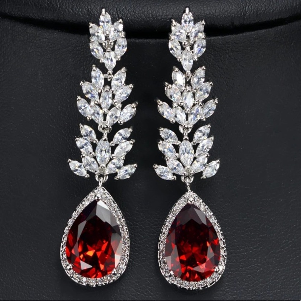 NEW Small Red Teardrop Earrings