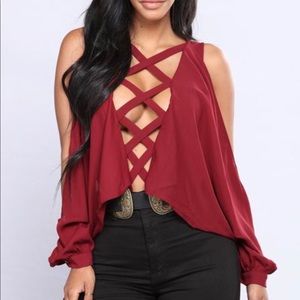 Fashion nova burgundy bodysuit