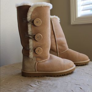 Tan Ugg Button Boots, Size 6 Women’s
