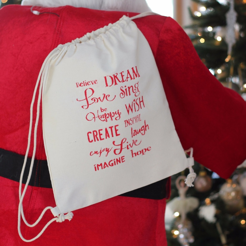 BELIEVE canvas drawstring