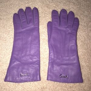 Coach leather gloves with cashmere liner