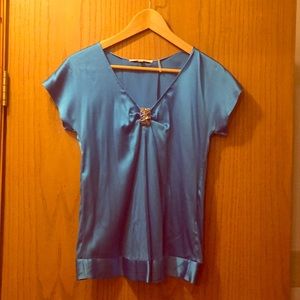 Rebecca Taylor sapphire blue silk blouse