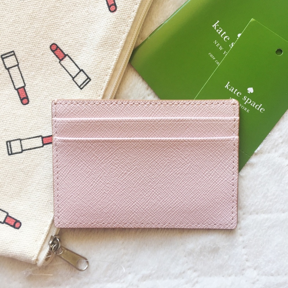 Kate Spade rose gold glitter cardholder NWT - Picture 2 of 3