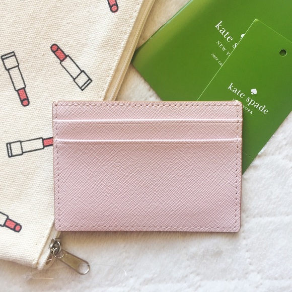Kate Spade rose gold glitter cardholder NWT - Picture 2 of 3