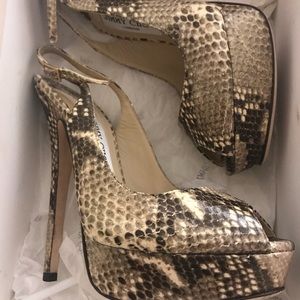 Peep toe, snake skin Jimmy Choo  size 38.
