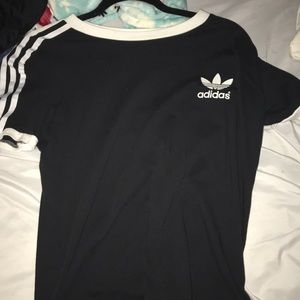 Classic black stripes adidas tees