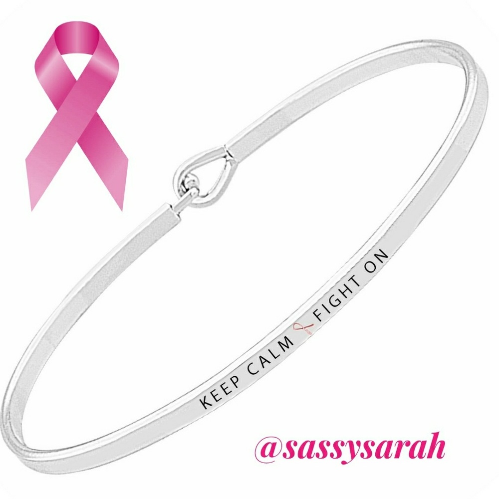 Keep Calm Fight On Bangle Hook Bracelet