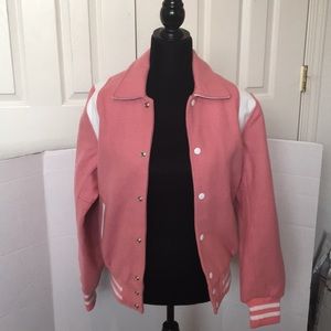 Pink varsity like jacket