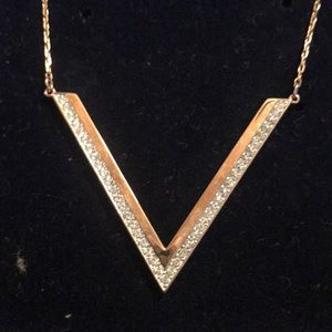 Swarovski Rose Gold Chevron Necklace