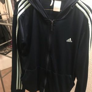 Dark blue Women’s Adidas zip up & hood