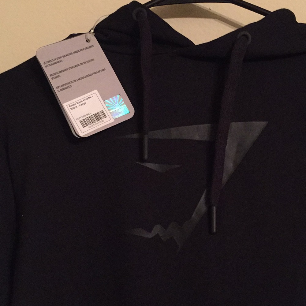 NWT Gymshark Cross Back Hoodie in Black size Large