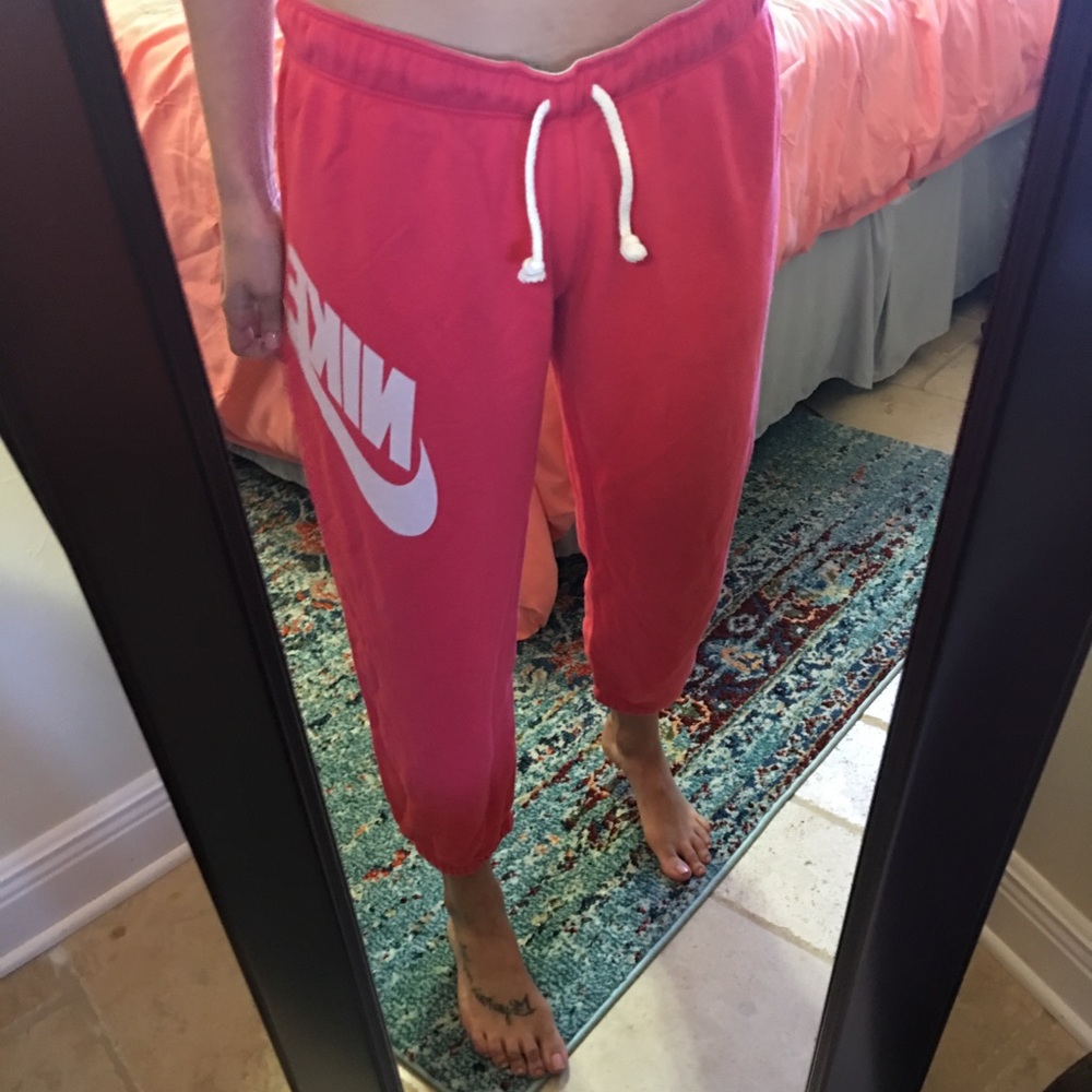 Nike red joggers. Comfortable