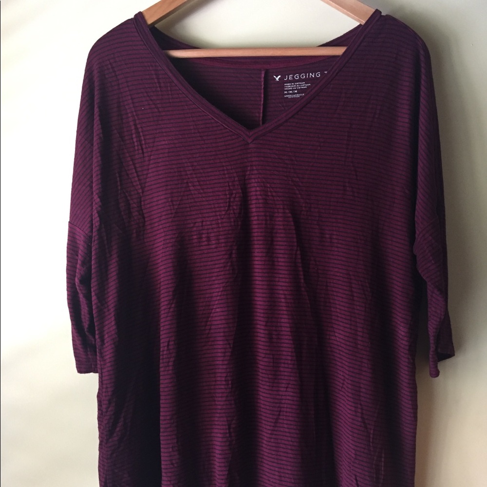 An American wage stretchy striped shirt