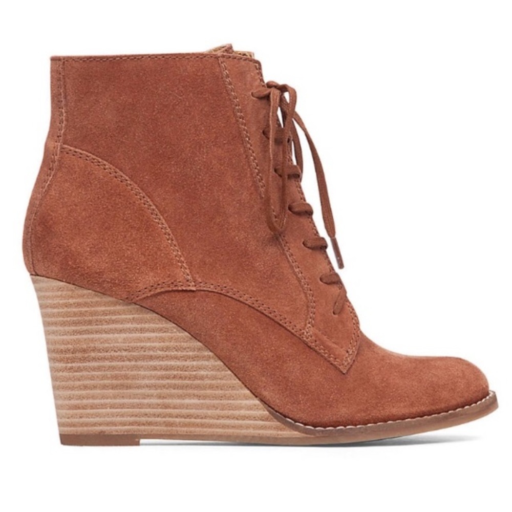 Lucky Brand Leather Wedge Booties