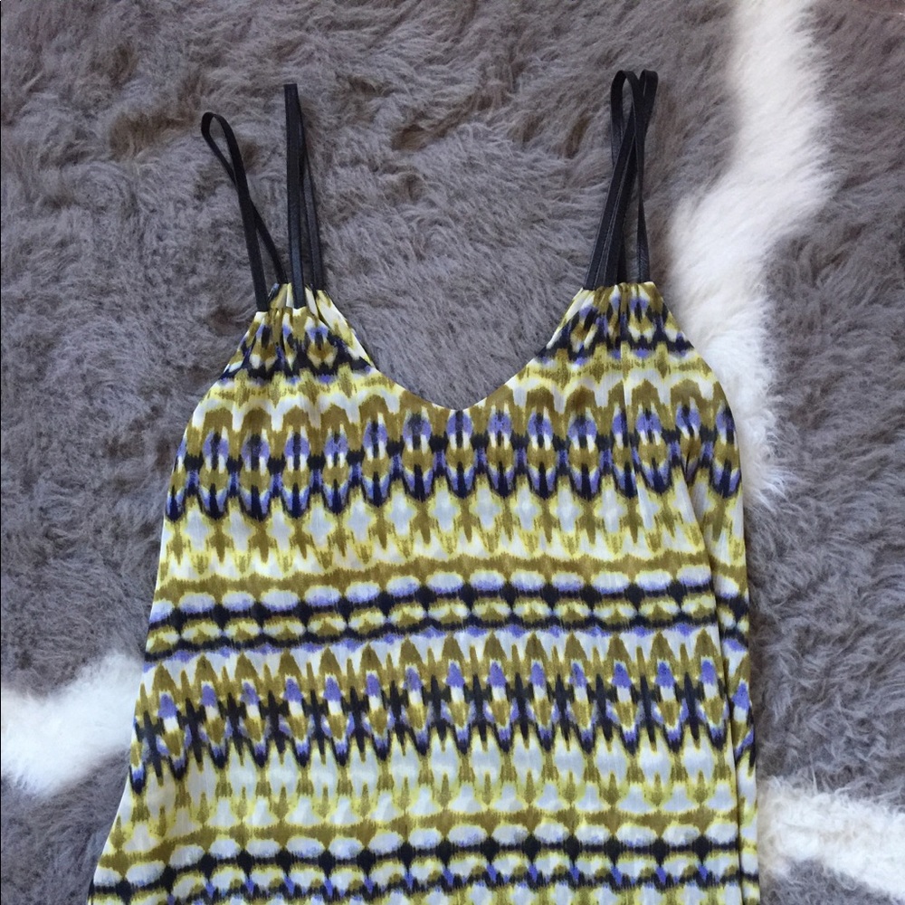 PJK tank top blue white lime print size xs