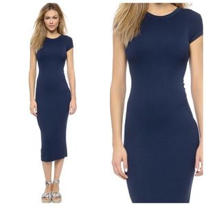 Enza Costa Cap Sleeve Navy Dress Size M 