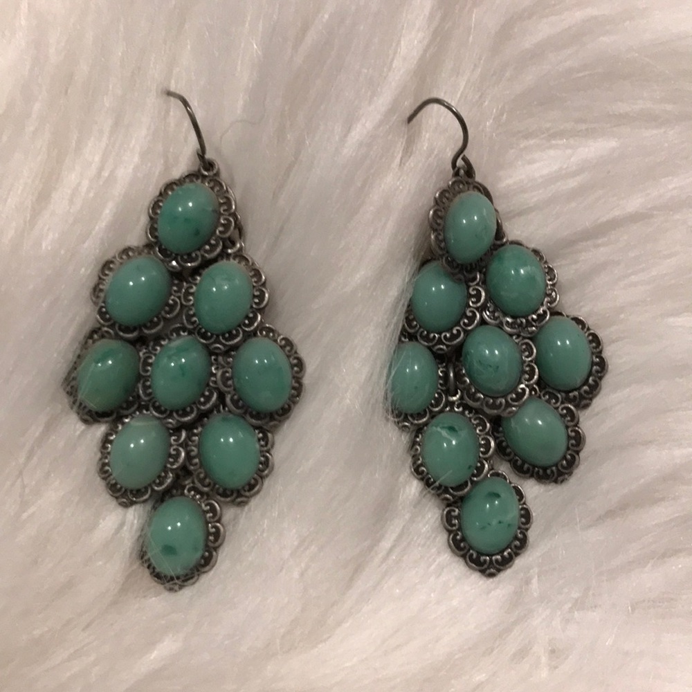 Imitation turquoise earrings