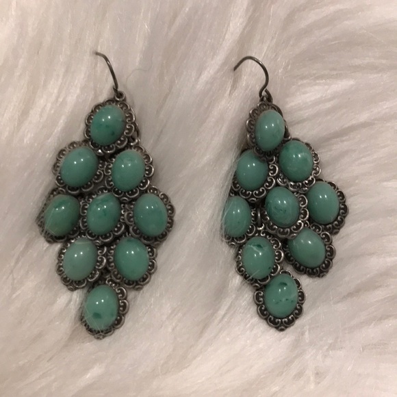 Imitation turquoise earrings - Picture 1 of 2