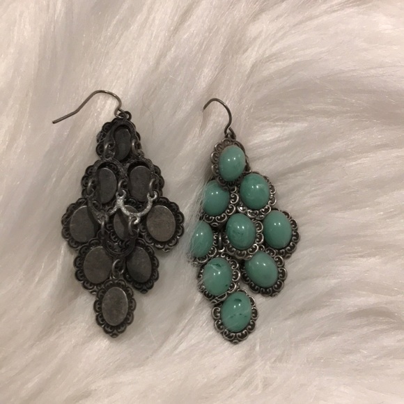 Imitation turquoise earrings - Picture 2 of 2