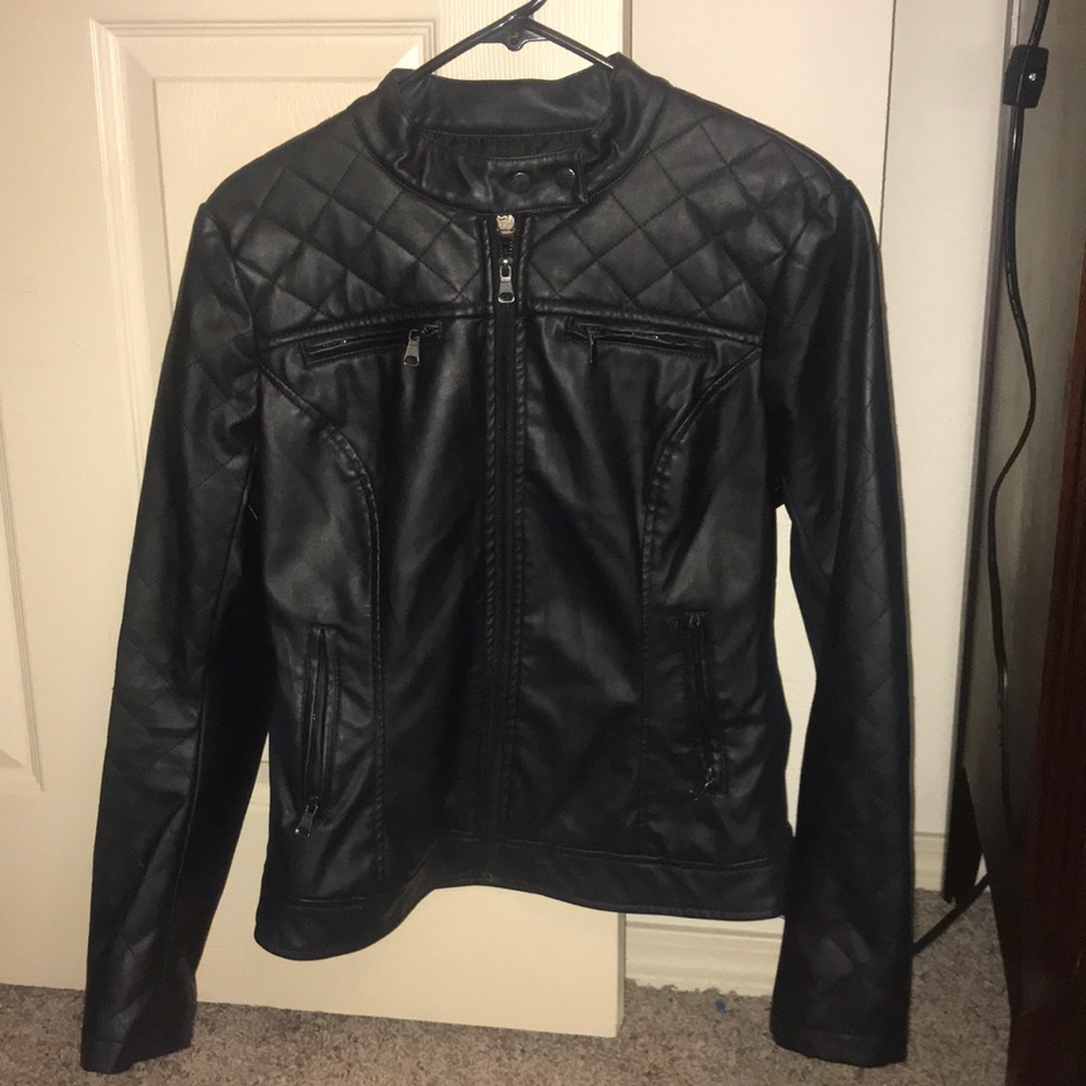 Black leather jacket