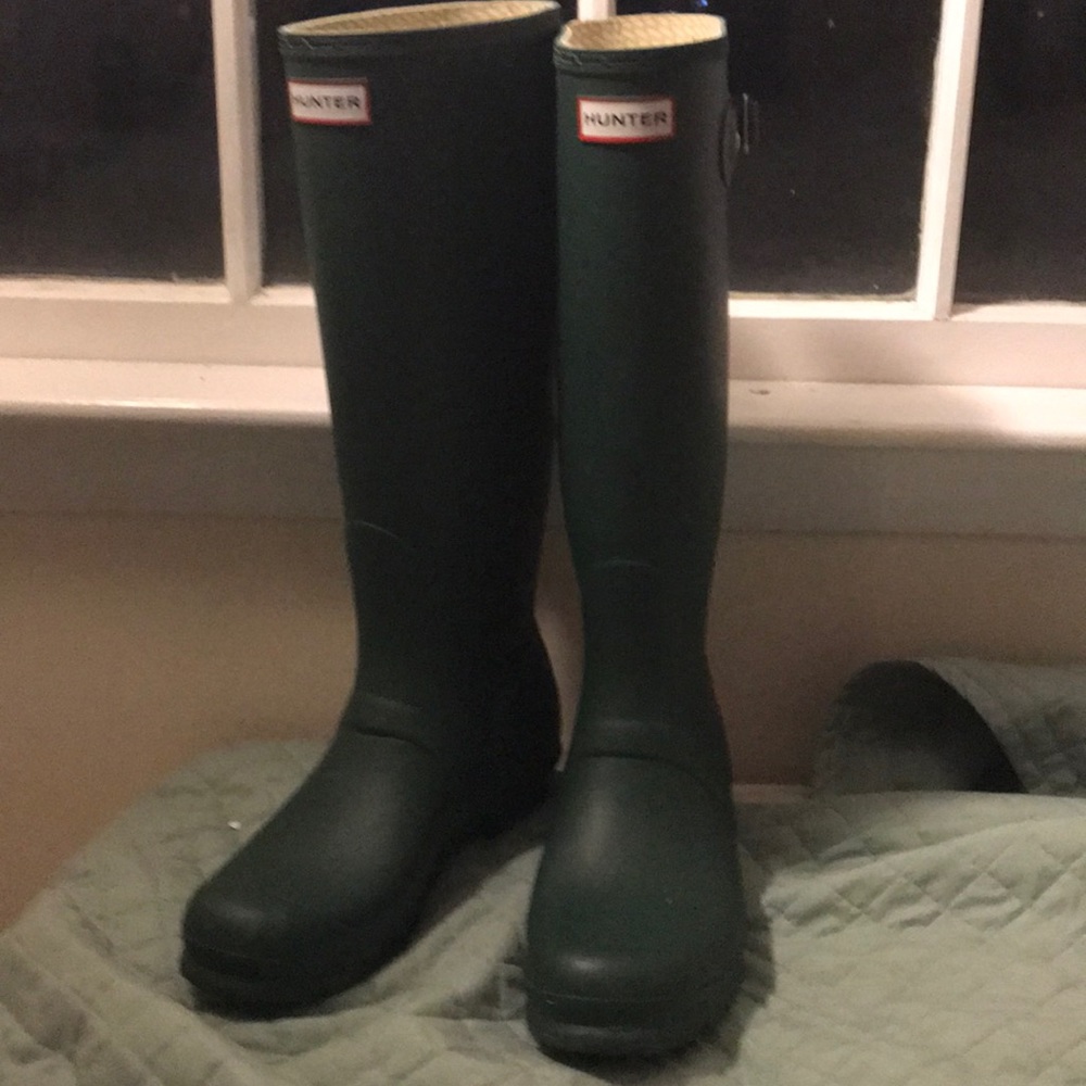 hunter boots size 10 green