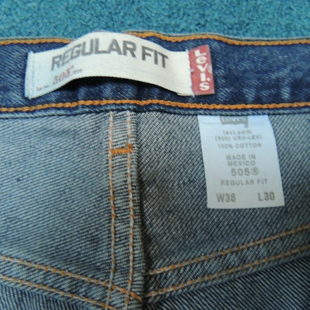 Levis 505 regular fit denim jeans 36w 30l NWOT - Picture 5 of 6