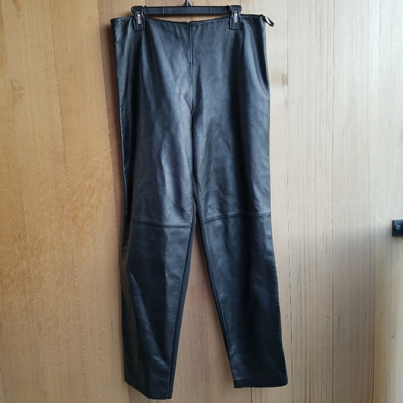 Vintage Pants - Vintage leather front trouser pants