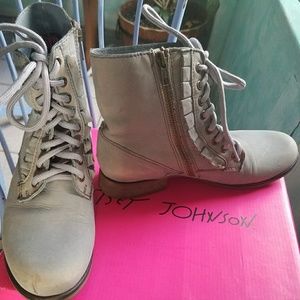 Betsy Johnson Litzio Ruffle Combat Boot