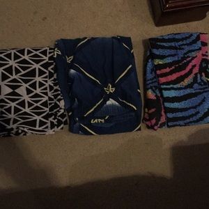 3 leggings with funky patterns