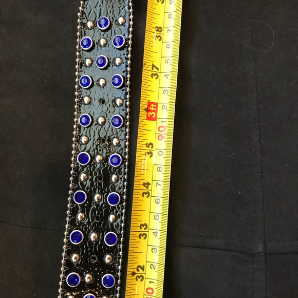 Bling leather belt