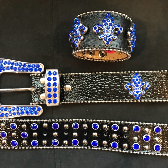 Bling leather belt