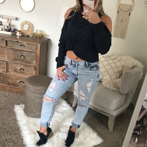 LAST1•Blizzard Distressed CS Navy Terry Top - Picture 3 of 7