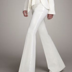 Ann Klein high waisted white dress pants