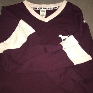 PINK Long Sleeved Maroon sweater