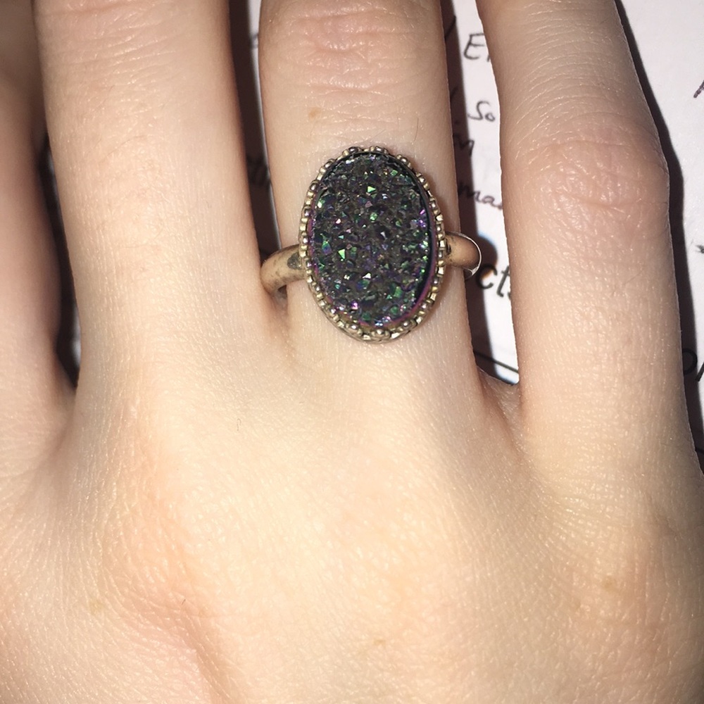 Rainbow Druzy Ring