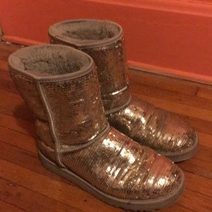 Silver sequins UGGs. Great condition.