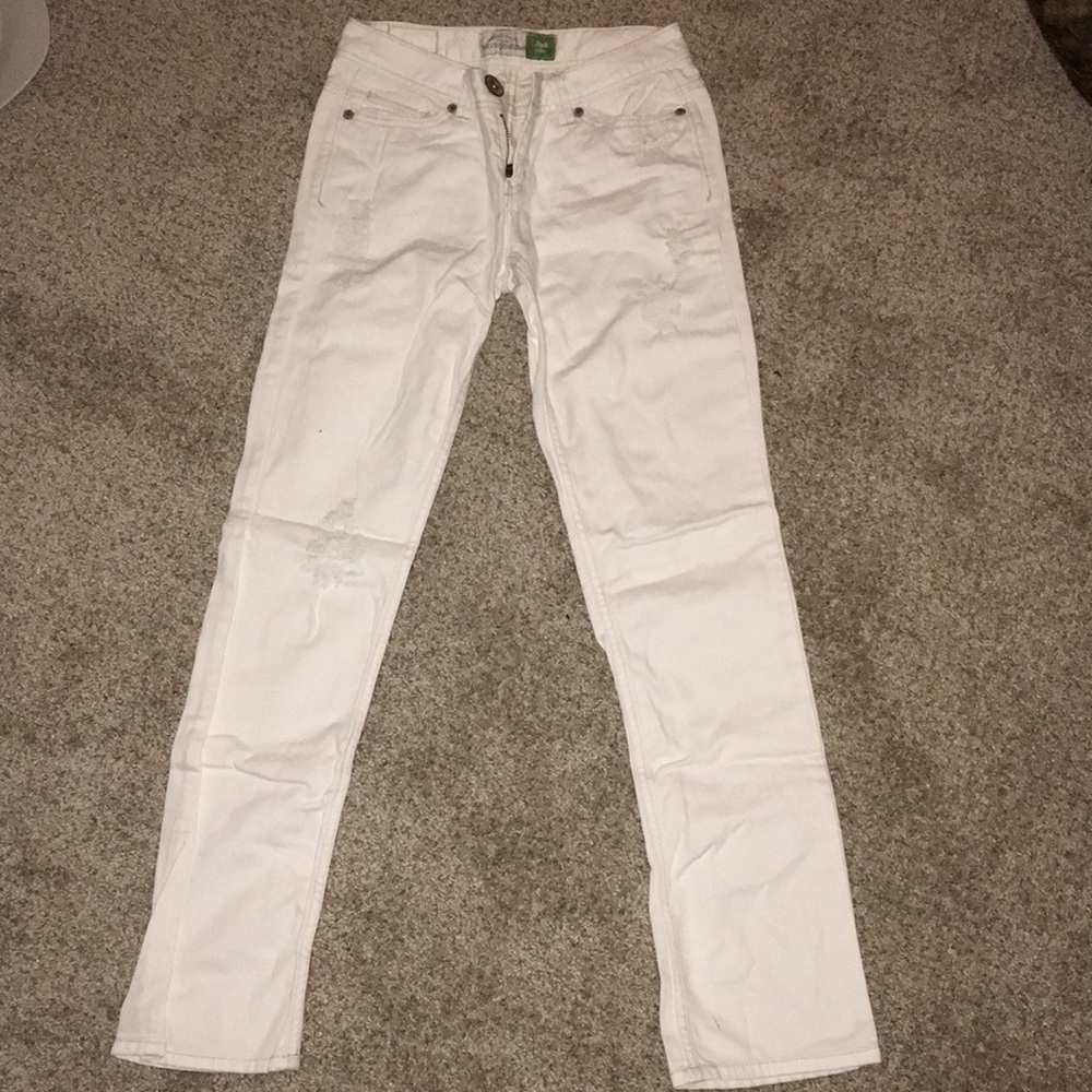 White ripped jeans