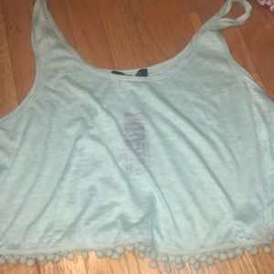 teal crop top/ cover up