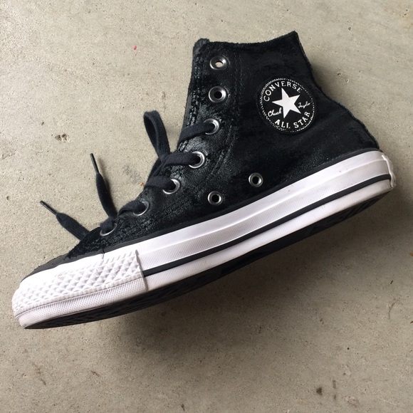 Converse All Star Black Leather High Top ✨🍒 - Picture 2 of 6