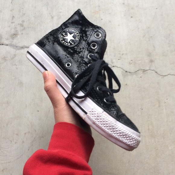 Converse All Star Black Leather High Top ✨🍒 - Picture 4 of 6