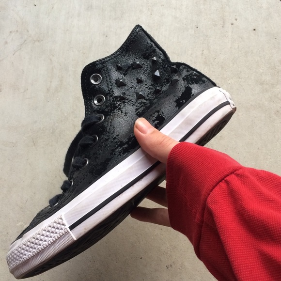 Converse All Star Black Leather High Top ✨🍒 - Picture 5 of 6